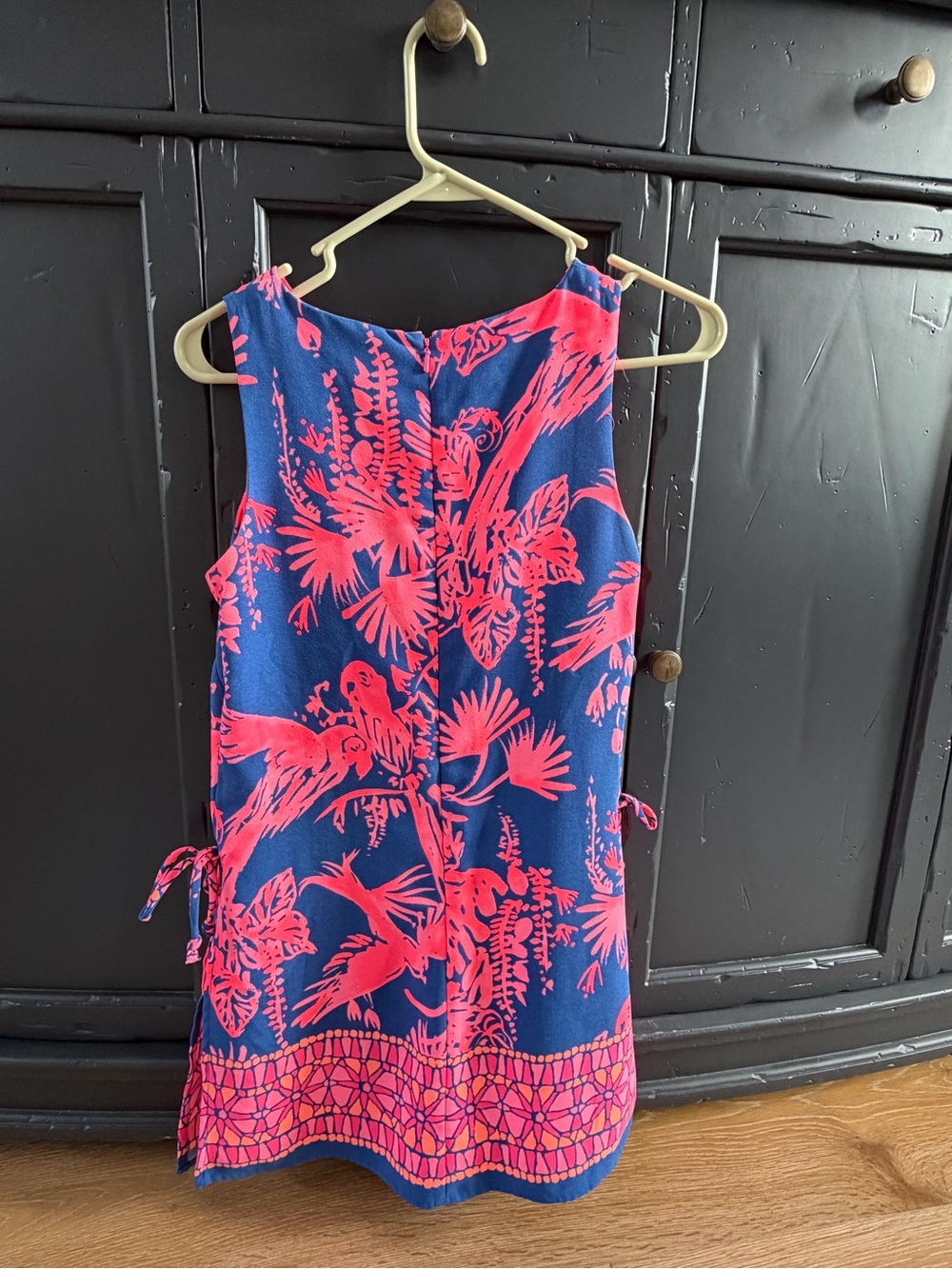 Lilly Pulitzer Navy and Bright Pink Tropical Sheath Dress Romper